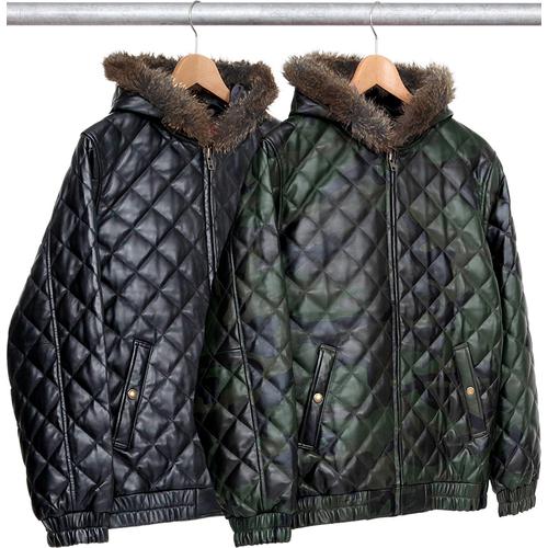 Supreme Quilted Leather Hooded Jacket for fall winter 13 season