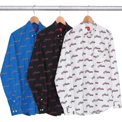 Supreme Hate Shirt for fall winter 13 season