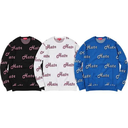 Supreme Hate Sweater for fall winter 13 season