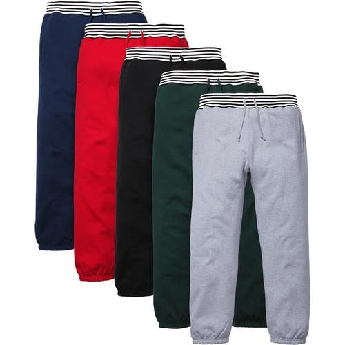 Supreme Classic Logo Striped Rib Sweatpant for fall winter 14 season