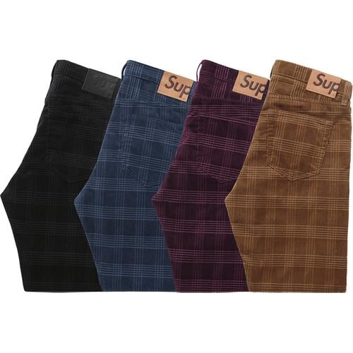 Supreme Plaid Cord 5-Pocket Pant for fall winter 14 season