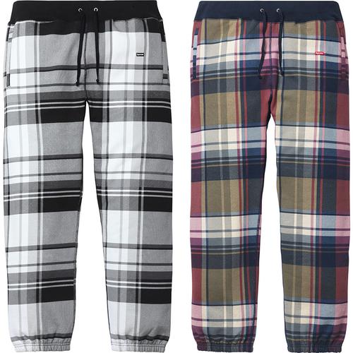 Supreme Plaid Sweatpant for fall winter 14 season