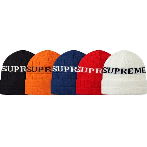 Supreme Jacquard Logo Beanie for fall winter 14 season