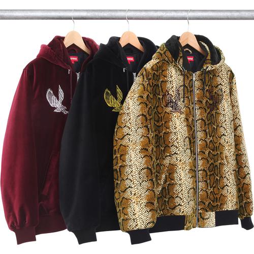 Supreme Velvet Hooded Bomber for fall winter 14 season