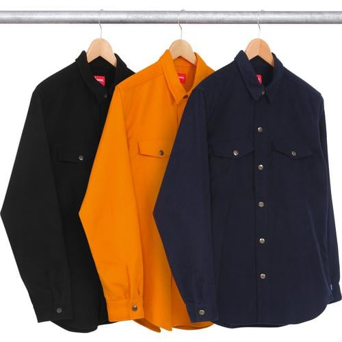 Supreme Moleskin Snap Front Work Shirt for fall winter 14 season