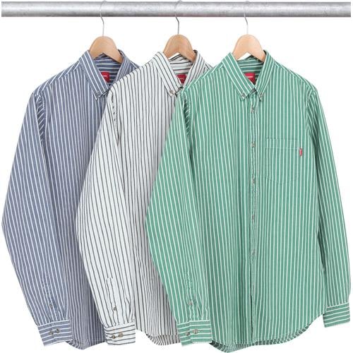 Supreme Striped Denim Twill Shirt for fall winter 14 season