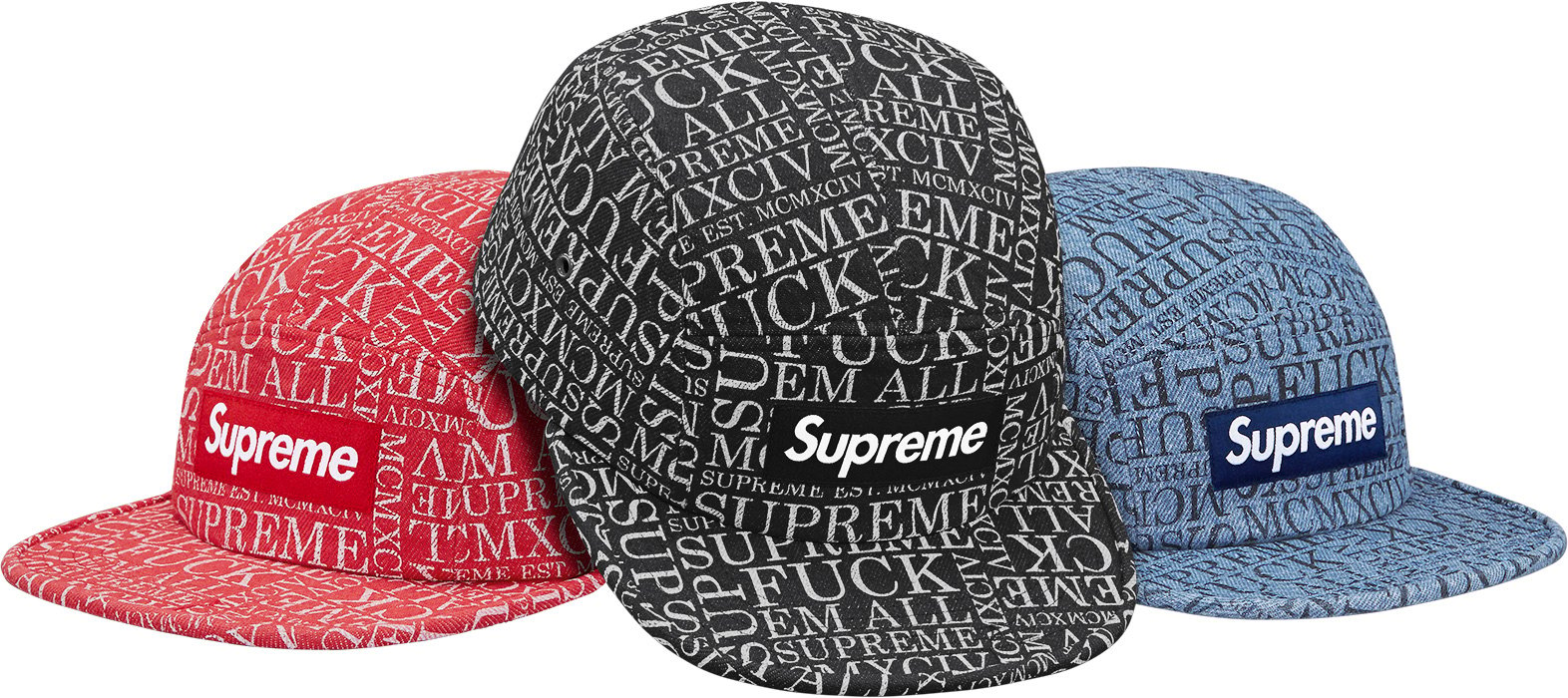 Fuck ‘Em All Denim Camp Cap - fall winter 2015 - Supreme