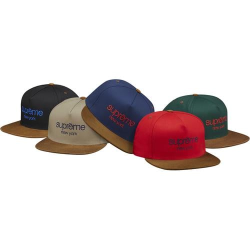 Supreme Classic Logo Suede Visor 5-Panel for fall winter 15 season