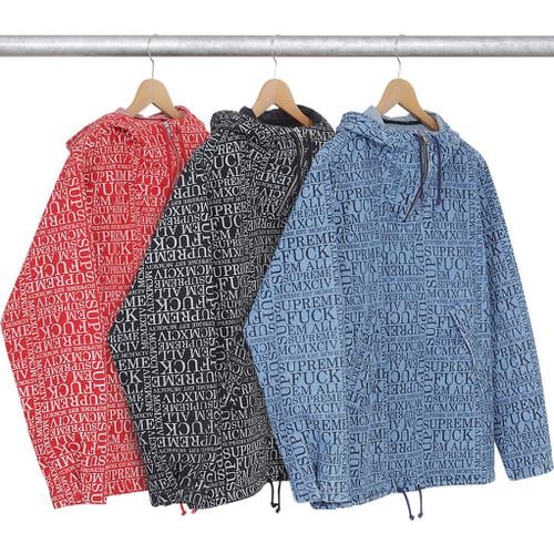 Supreme Fuck 'Em All Denim Hooded Pullover for fall winter 15 season