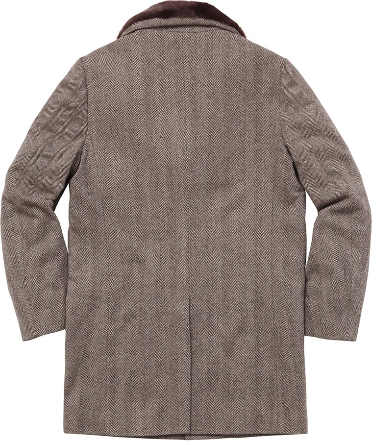 Supreme 2015AW Fur Collar Tweed Coat