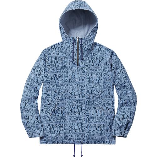 Supreme Fuck 'Em All Denim Hooded Pullover (FW15)