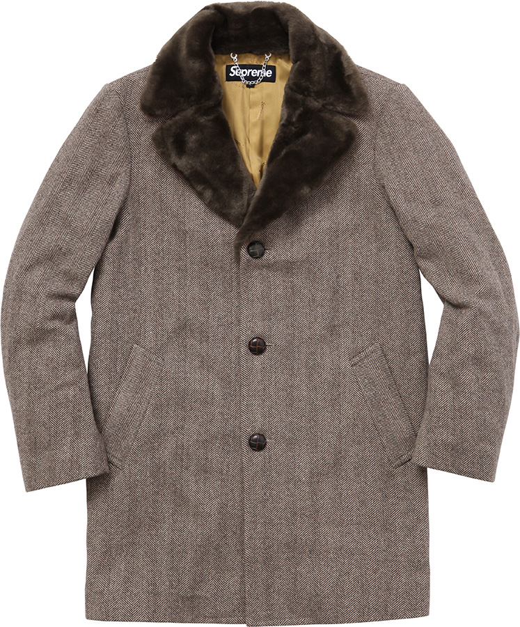 Fur Collar Tweed Coat - fall winter 2015 - Supreme