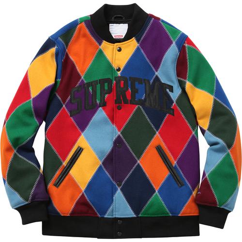 Details on Harlequin Wool Varsity Jacket  None from fall winter
                                                    2015