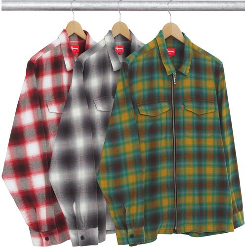 Supreme Shadow Plaid Zip-Front Shirt for fall winter 15 season