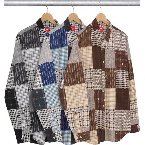 Supreme Printed Patchwork Flannel Shirt for fall winter 15 season