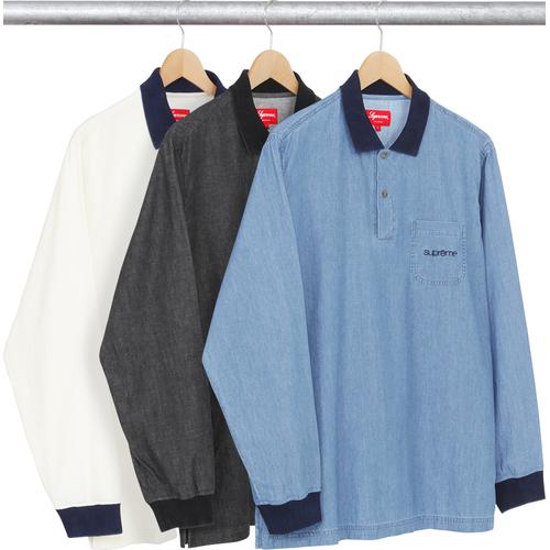 Supreme Denim L S Polo for fall winter 15 season