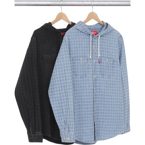 Supreme Hooded Denim Jacquard Shirt for fall winter 15 season