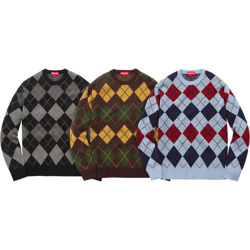Supreme Argyle Crewneck Sweater for fall winter 15 season