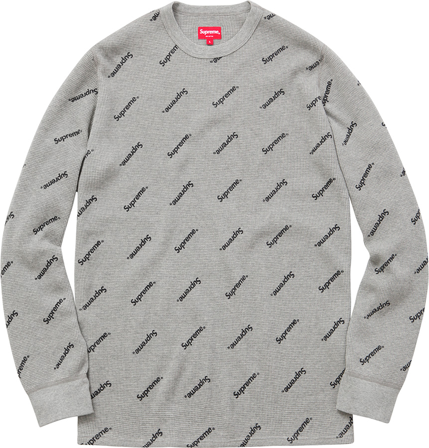 Supreme Logo Waffle Thermal