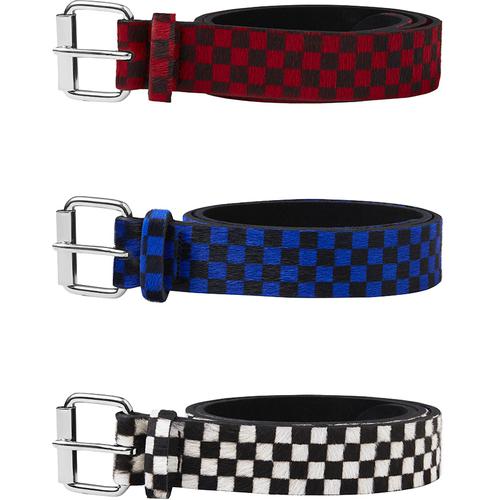 Details on Checker Pony Hair Belt from fall winter 2016