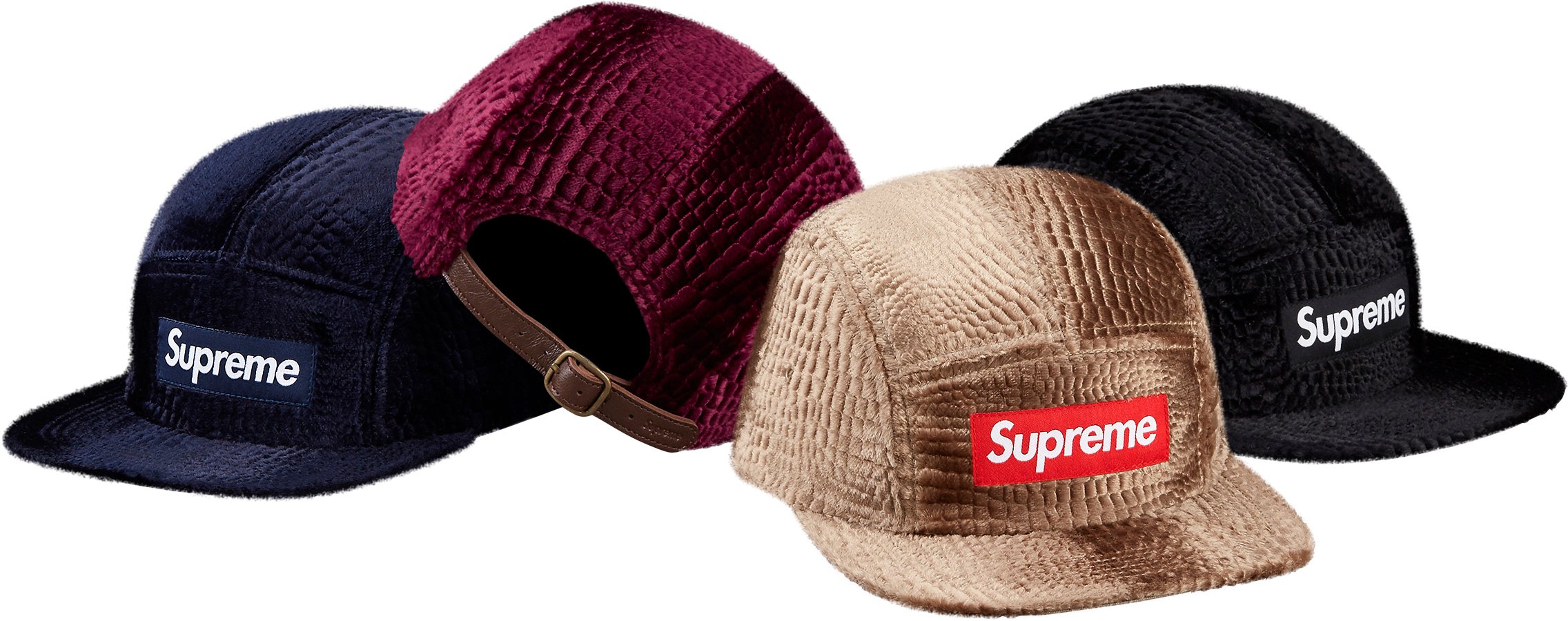 Croc Embossed Velvet Camp Cap - fall winter 2016 - Supreme