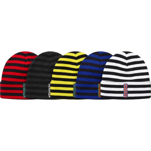 Details on Vertical Logo Striped Beanie from fall winter 2016