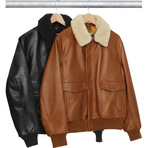 Details on Supreme Schott Leather A-2 Flight Jacket from fall winter
                                            2016