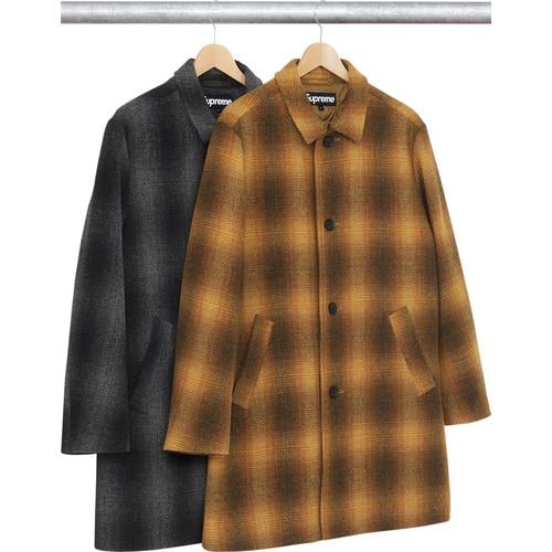Details on Shadow Plaid Wool Overcoat from fall winter 2016
