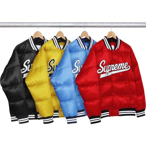 Supreme Script Varsity Puffy Jacket for fall winter 16 season