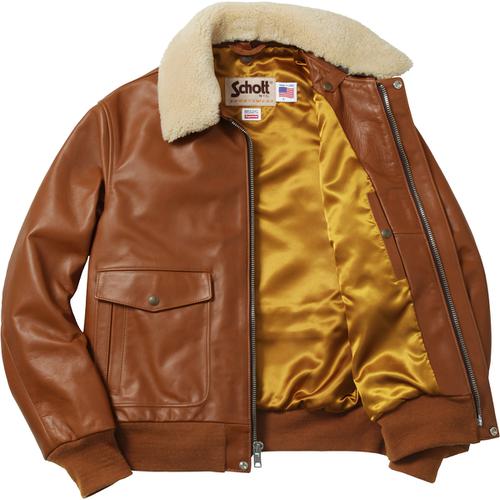 Details on Supreme Schott Leather A-2 Flight Jacket None from fall winter
                                                    2016