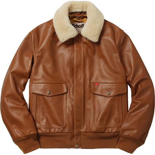 Details on Supreme Schott Leather A-2 Flight Jacket None from fall winter
                                                    2016