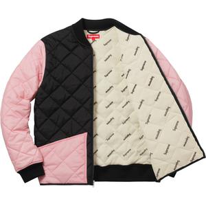 supreme color blocked quilted jacket