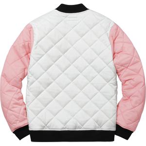 supreme color blocked quilted jacket