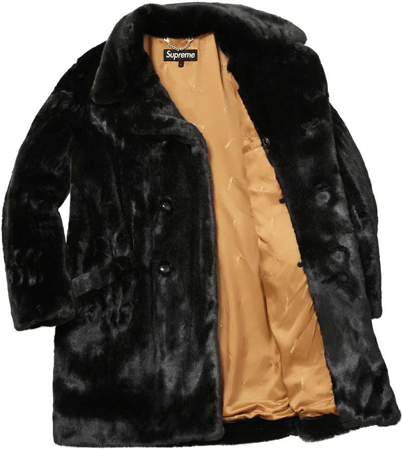 Supreme Faux Fur Double Breasted Coat