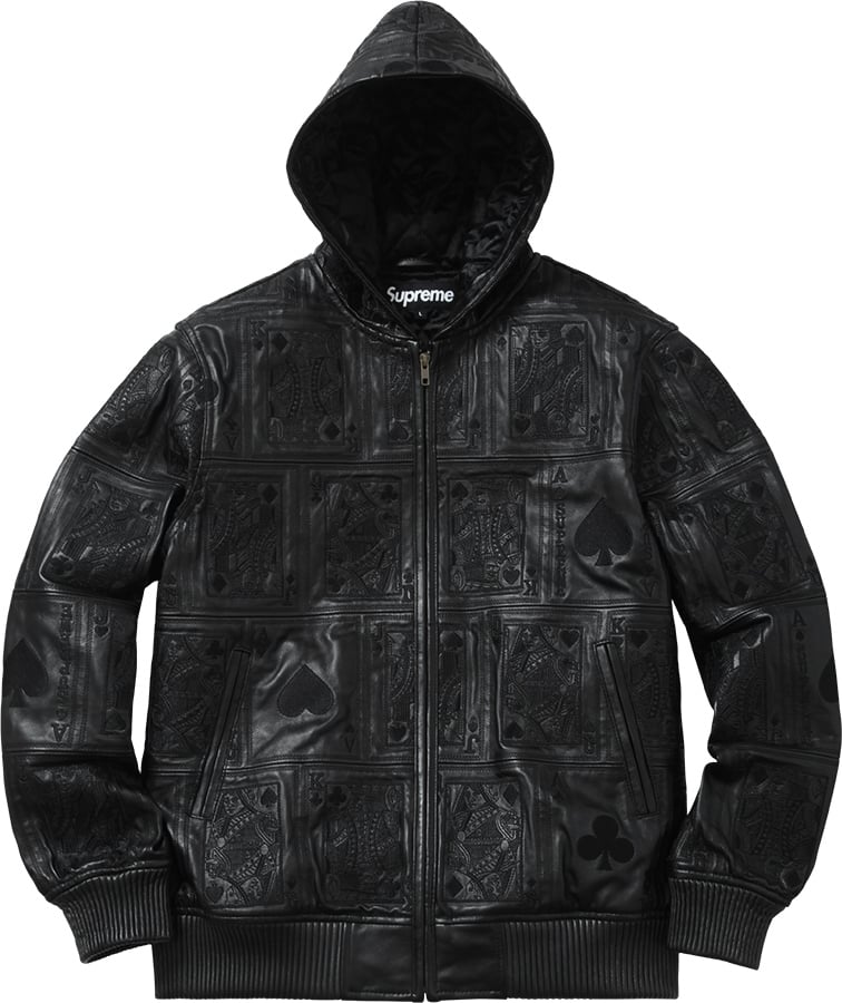 再入荷低価 Supreme - supreme cards leather jacket トランプ レザー