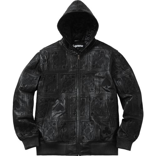 Supreme Court Cards Hooded Leather Jacket (FW16)