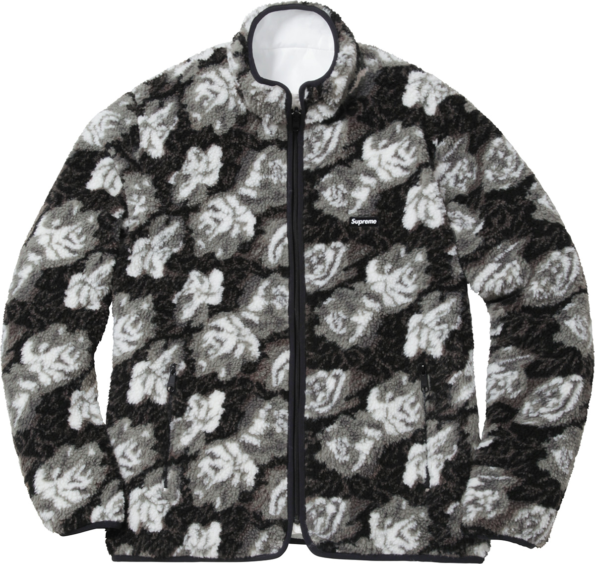 Roses Sherpa Fleece Reversible Jacket - Supreme Community