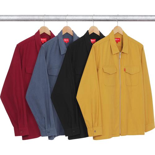 Supreme Solid Flannel Zip Up Shirt for fall winter 16 season