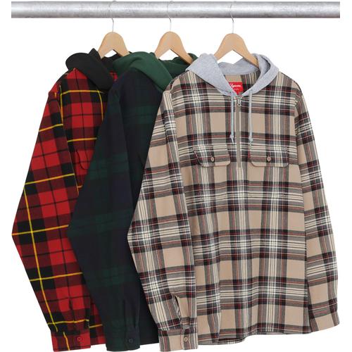 Supreme Hooded Plaid Half Zip Shirt for fall winter 16 season