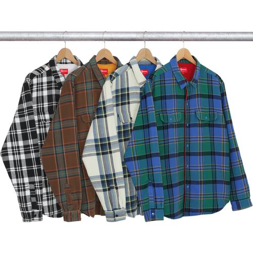 Supreme Pile Lined Plaid Flannel Shirt for fall winter 16 season
