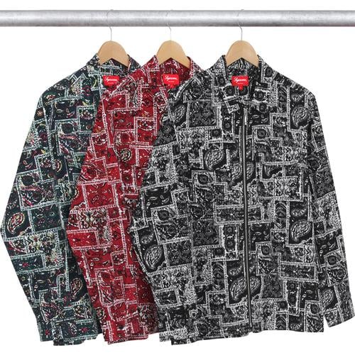 Supreme Broken Paisley Flannel Zip Up Shirt for fall winter 16 season