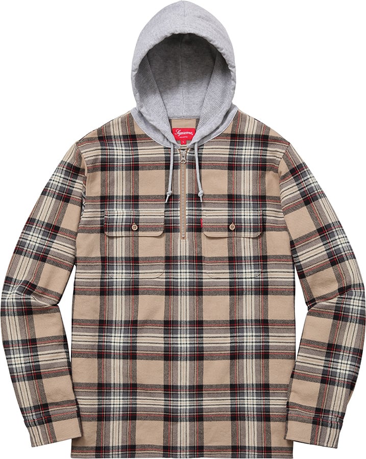 Hooded Plaid Half Zip Shirt - fall winter 2016 - Supreme