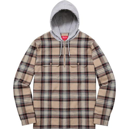 Supreme Hooded Plaid Half Zip shirt S