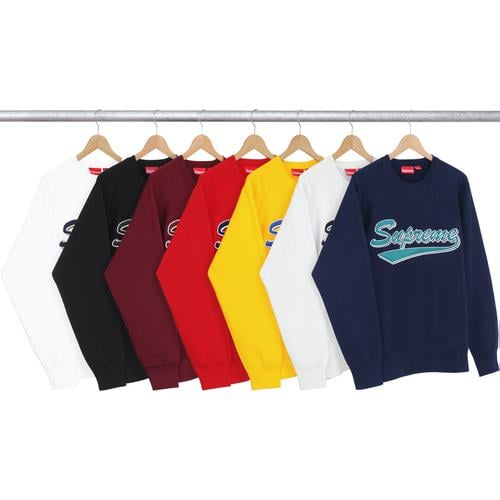 Supreme Brush Script Crewneck for fall winter 16 season