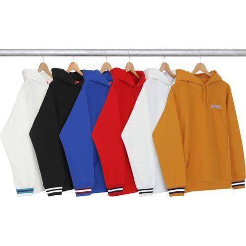 Supreme Striped Cuff Hooded Sweatshirt for fall winter 16 season