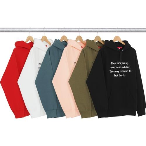 Supreme They Fuck You Up Hooded Sweatshirt for fall winter 16 season