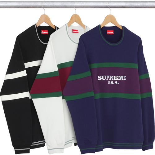 Supreme Center Stripe Crewneck for fall winter 16 season