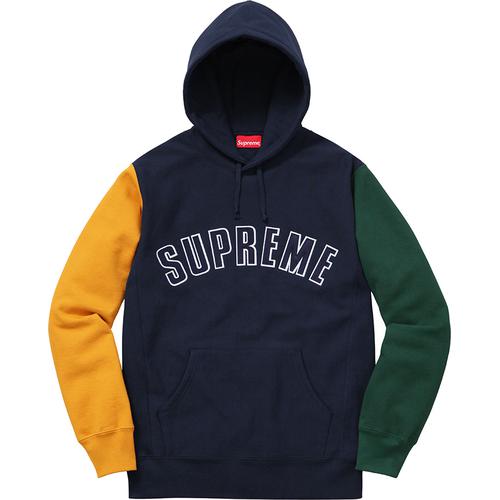 Details on Color Blocked Arc Logo Hooded Sweatshirt None from fall winter
                                                    2016