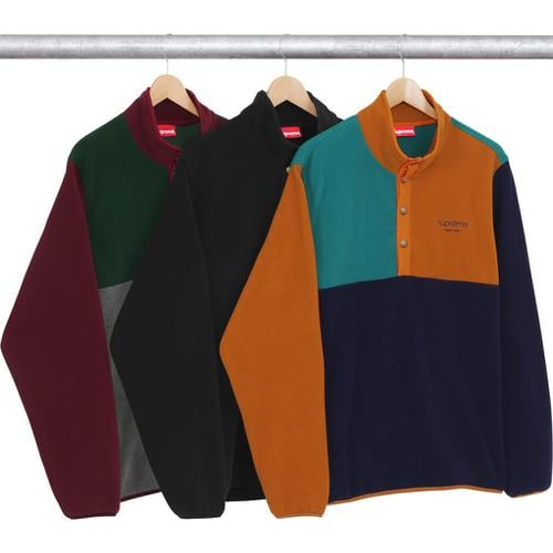 Supreme Polartec Fleece Color Blocked Half Snap for fall winter 16 season