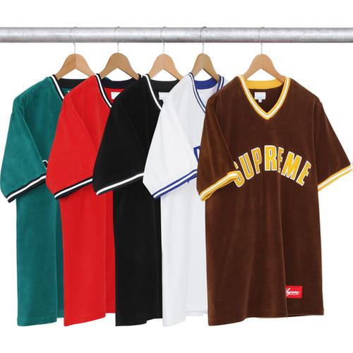 Supreme Velour Baseball Top for fall winter 16 season